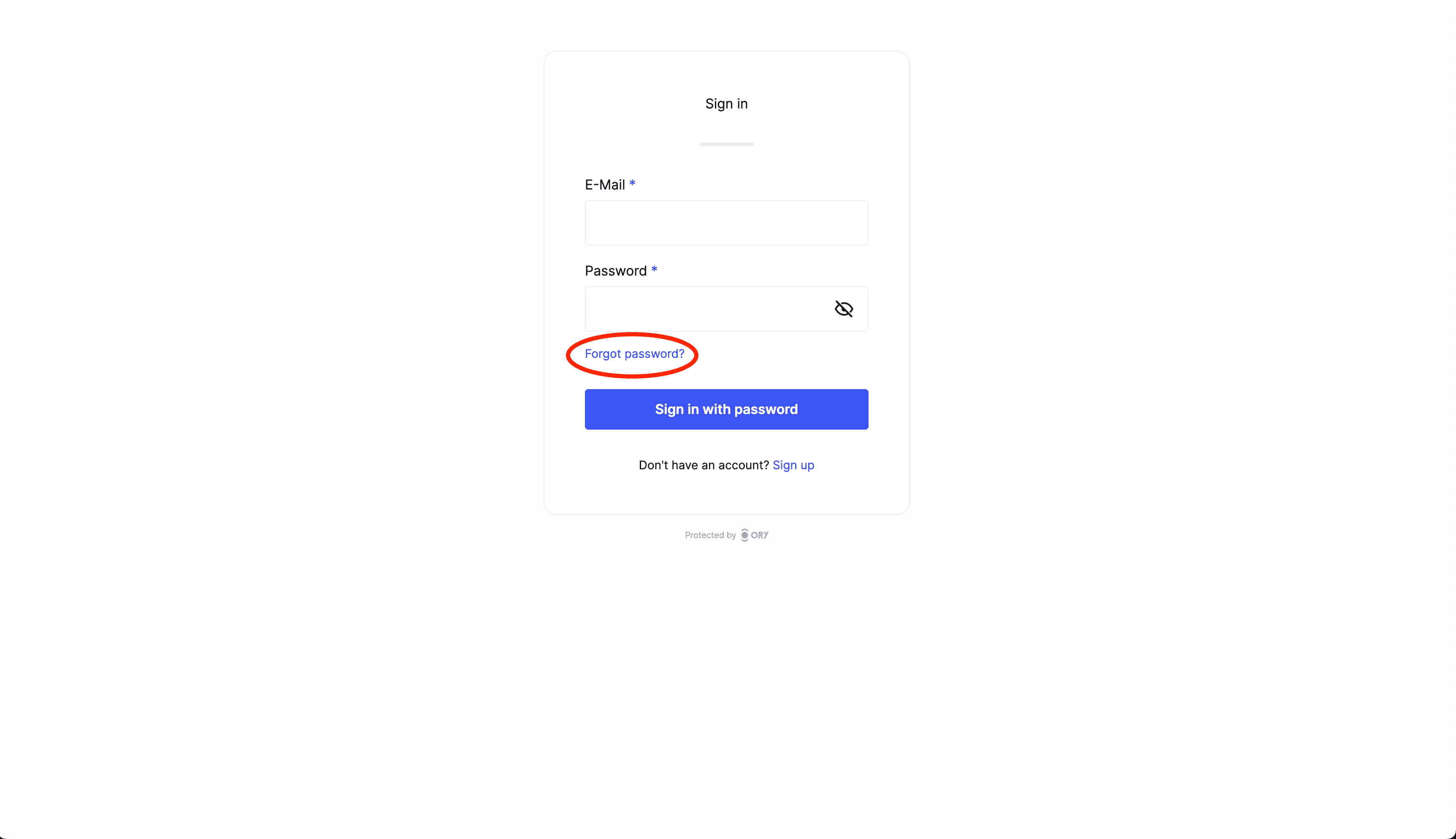 Click on recover account